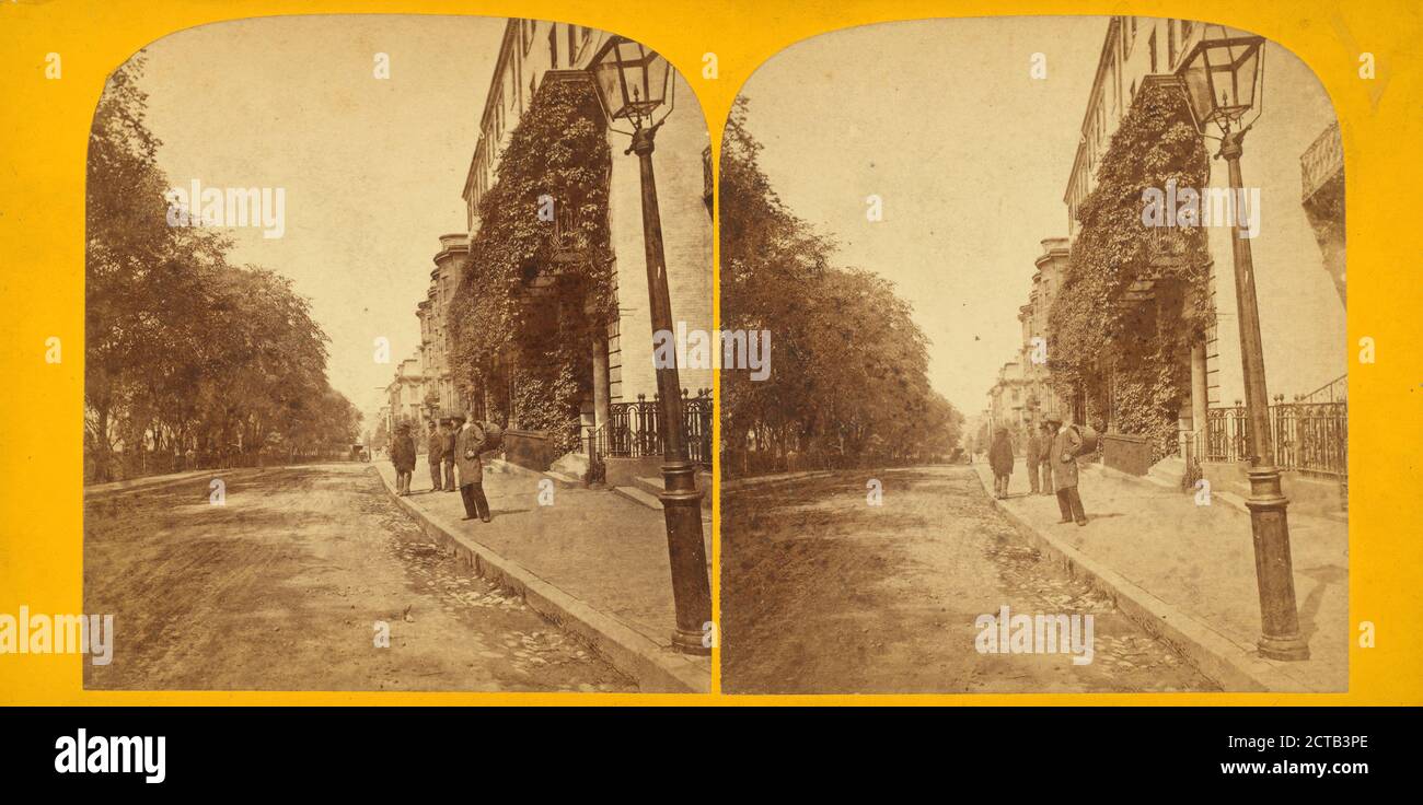 Beacon Street., still image, Stereographs, 1850 - 1930, Heywood, John B. (d. 1870 Stock Photo