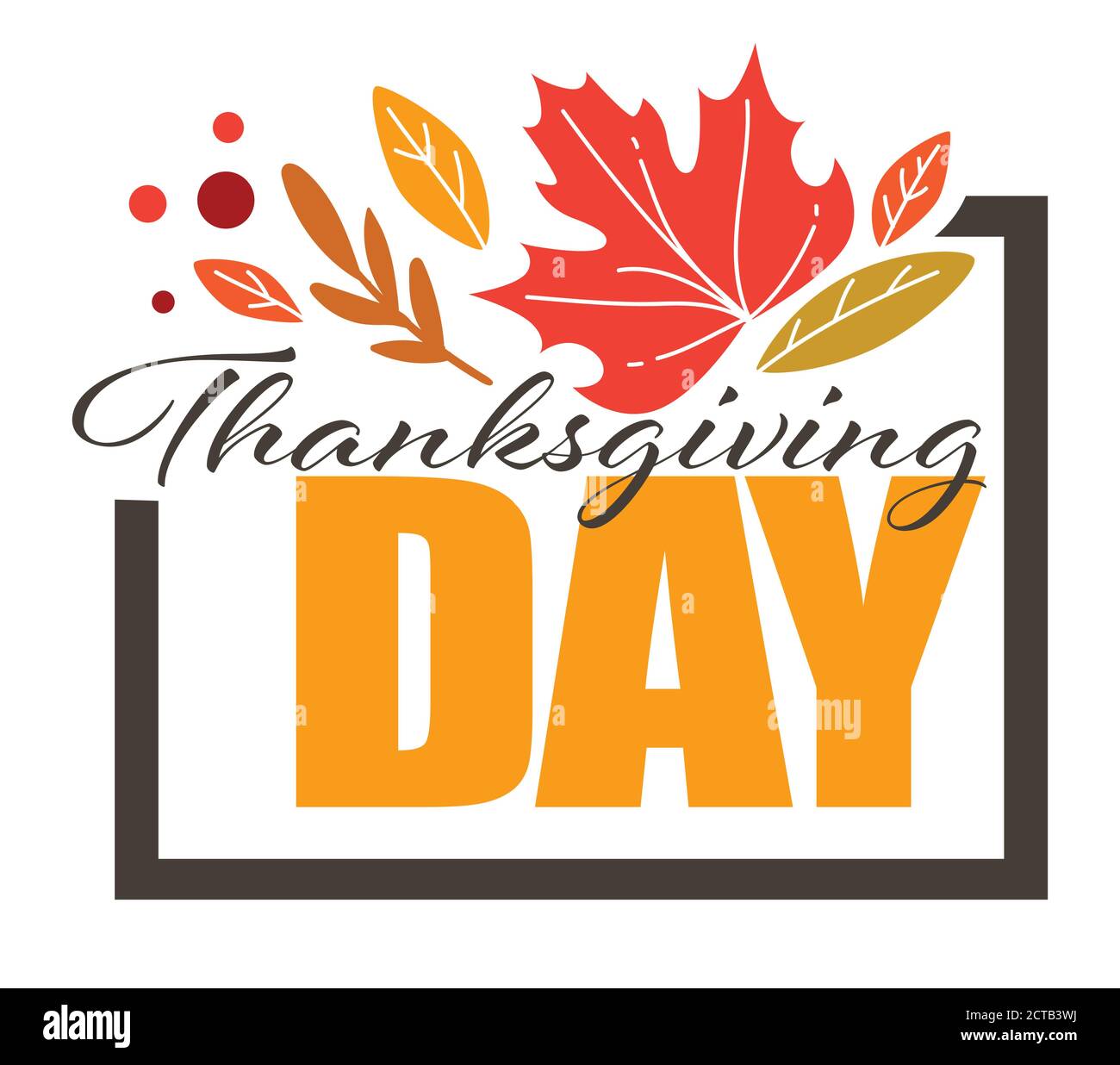 Thanksgiving day greeting banner with dry leaves vector Stock Vector ...