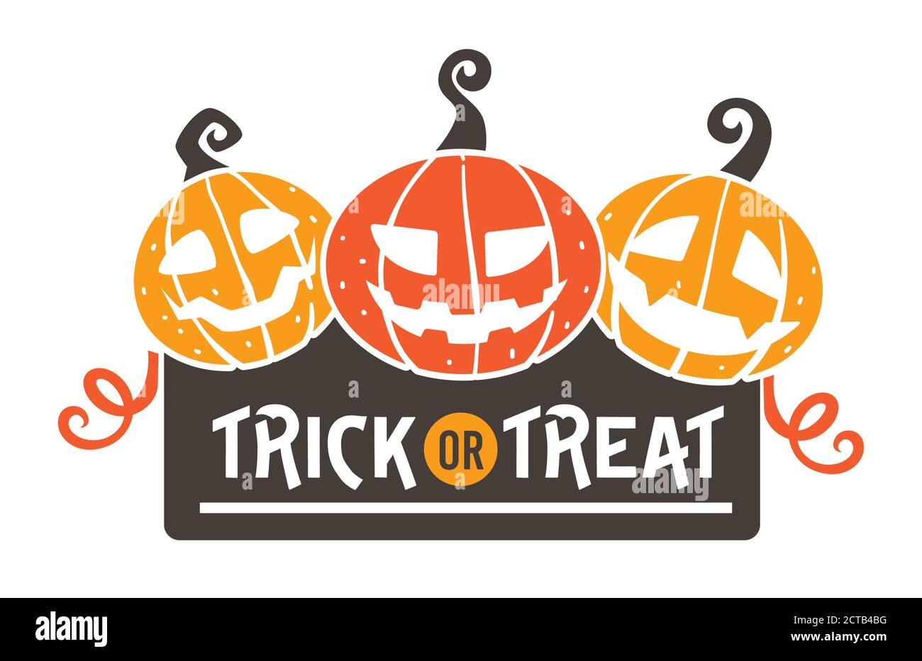 Trick or treat, happy halloween celebration banner vector Stock Vector