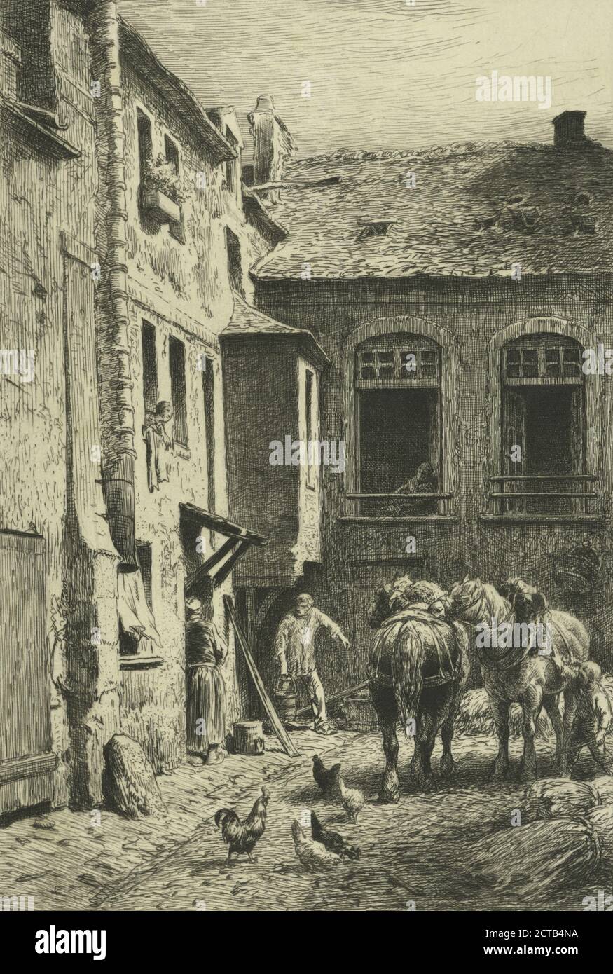 Un cour à Paris en 1865., still image, Prints, 1865 - 1866 Stock Photo