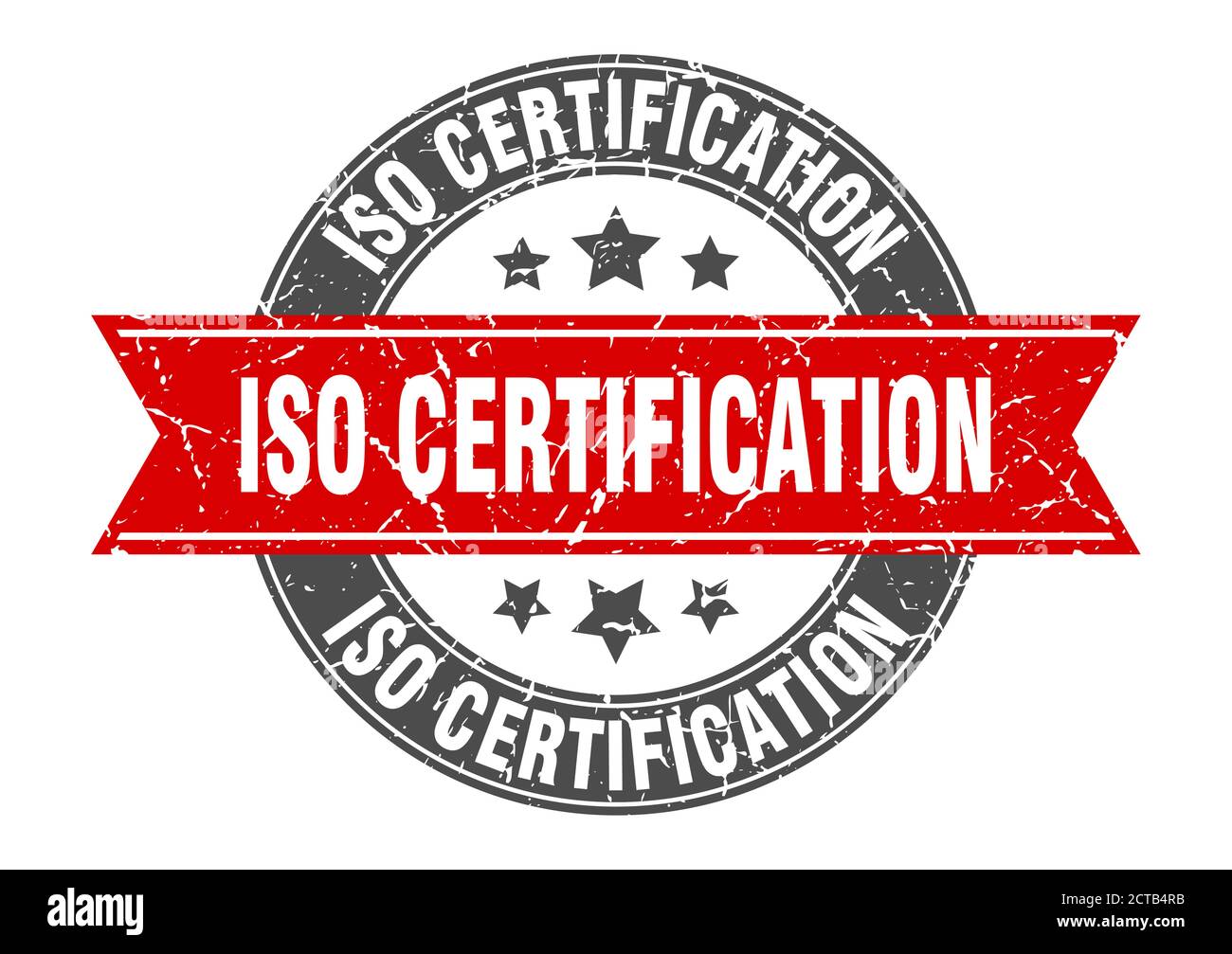 iso certification round stamp with ribbon. sign. label Stock Vector ...