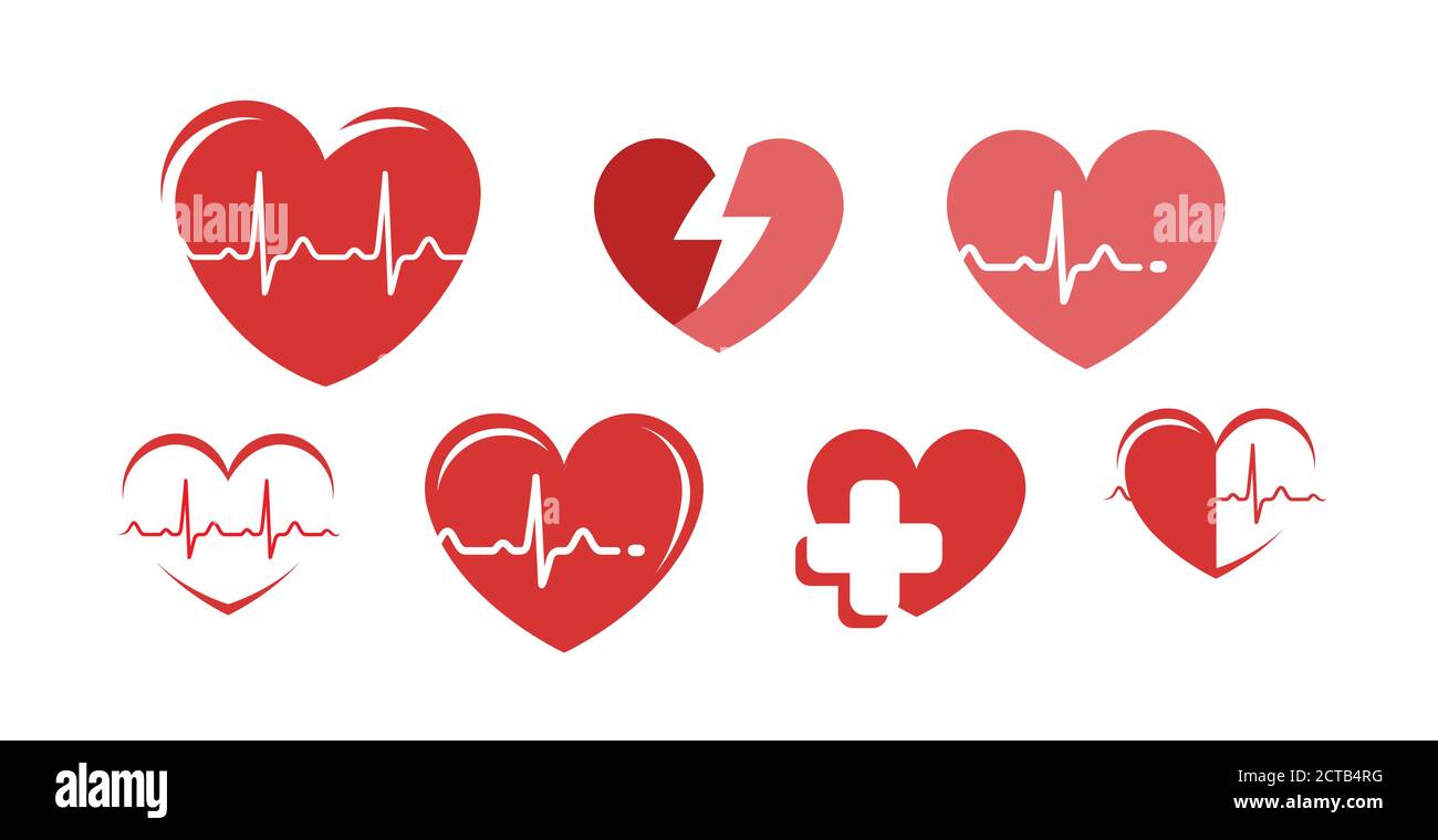 Health logo. Heart, pharmacy, hospital symbol Stock Vector