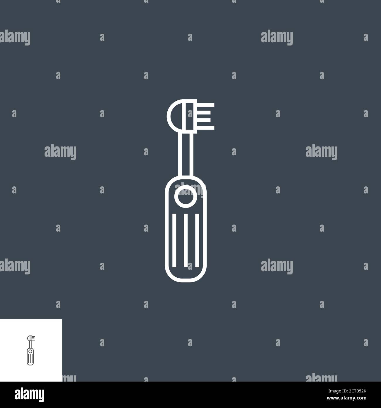 Electric Toothbrush Line Icon Stock Vector