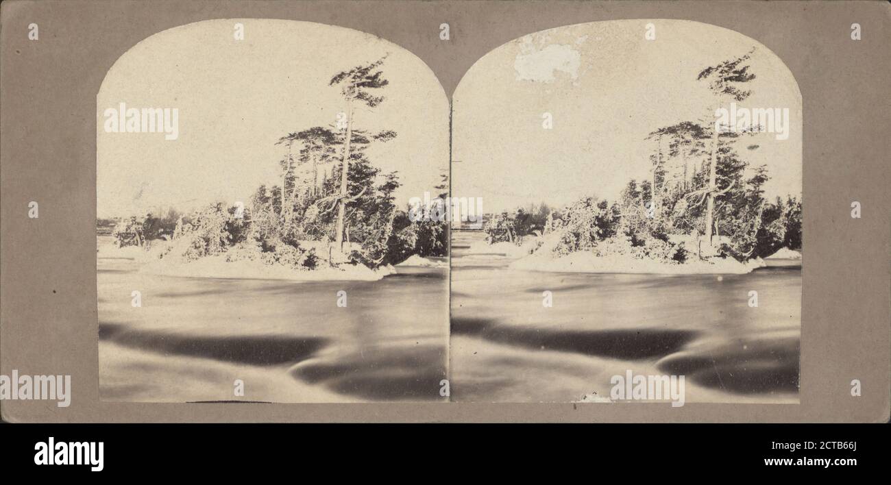 Niagara, Chapin Island in winter., 1864, New York (State), Niagara Falls (N.Y. and Ont Stock Photo