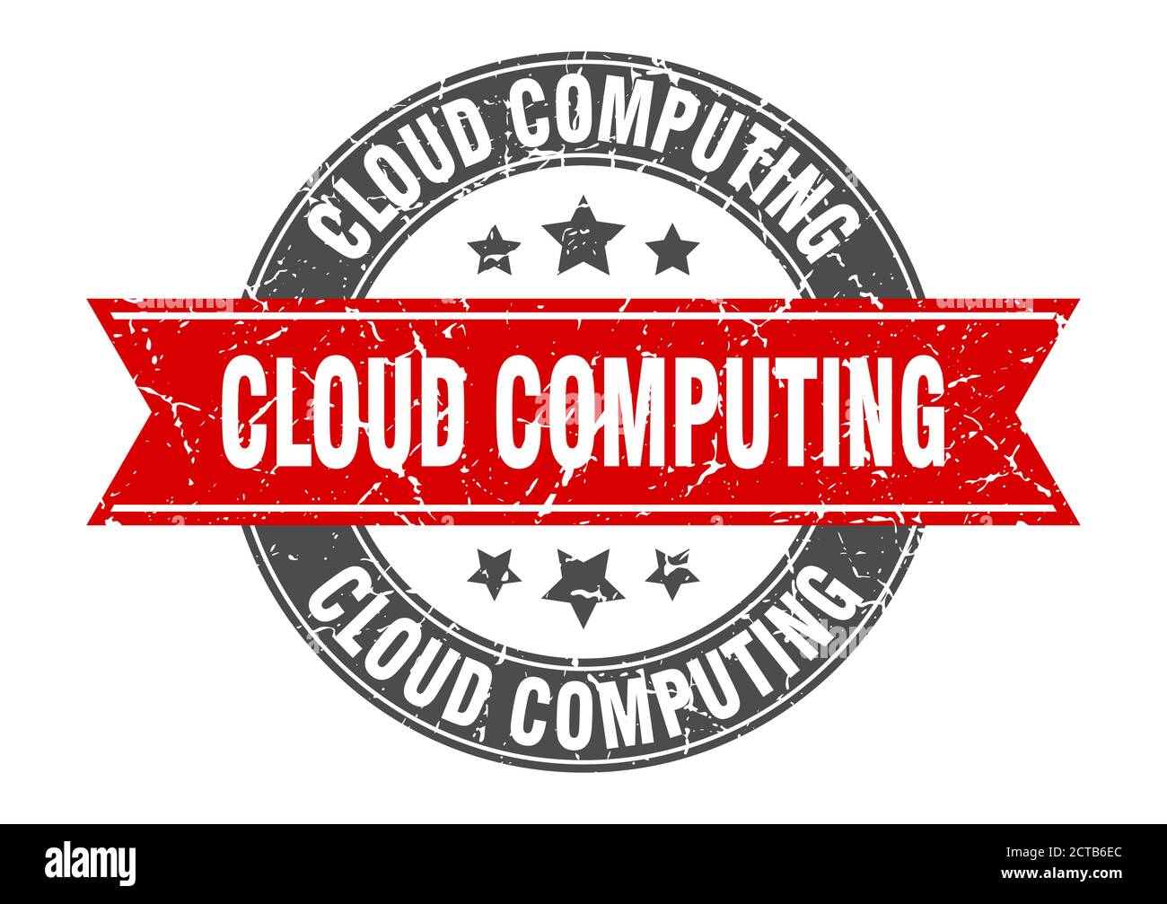 cloud computing round stamp with ribbon. sign. label Stock Vector Image ...