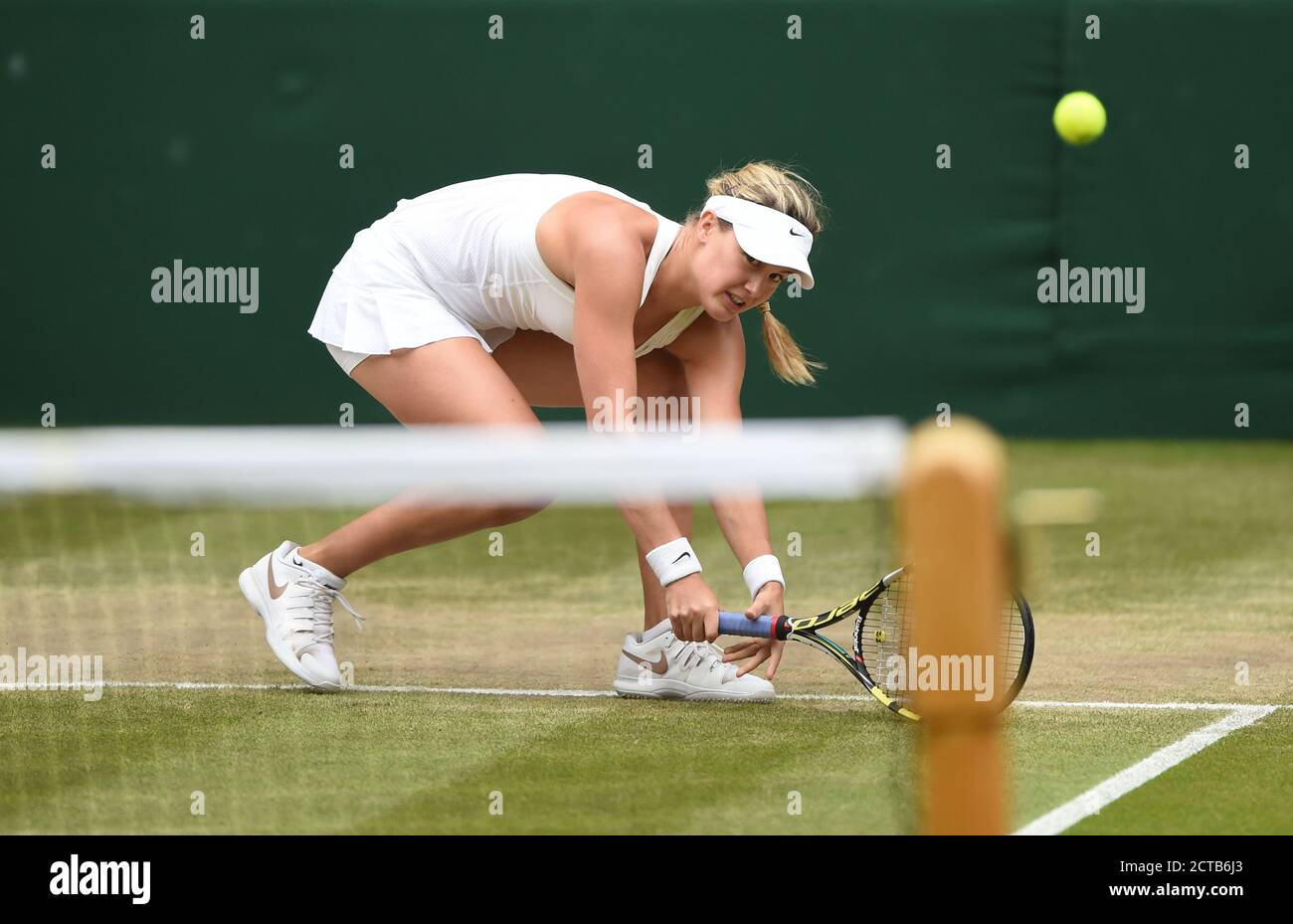 Eugenie Bouchard on her way to defeat to Petra Kvitova. 2014 Wimbledon Ladies Final. Picture Credit : © MARK PAIN / ALAMY Stock Photo