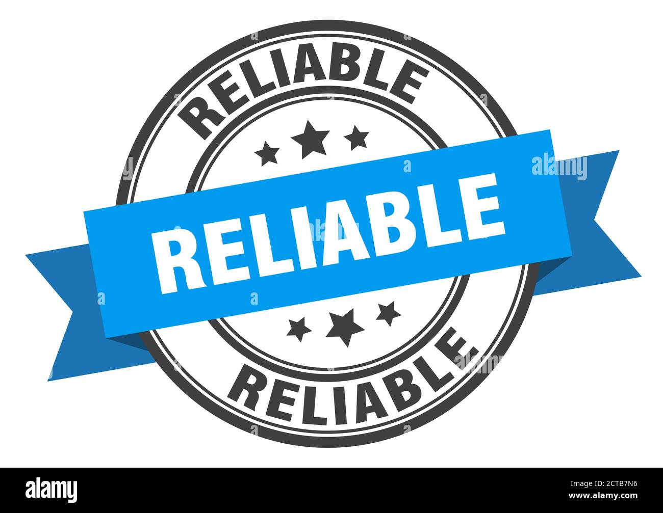 Reliable sign round ribbon Stock Vector Images - Alamy