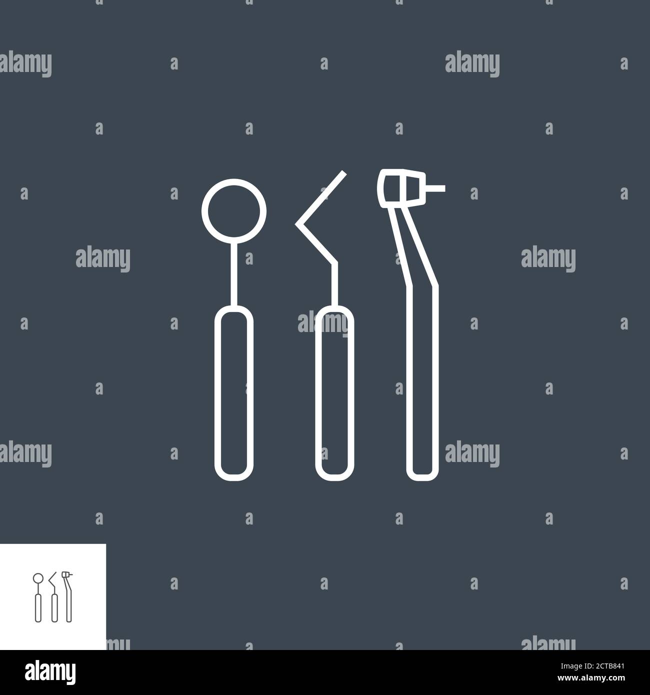 Dental Tool Line Icon Stock Vector
