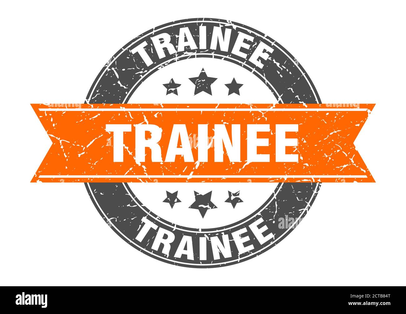 trainee round stamp with ribbon. sign. label Stock Vector