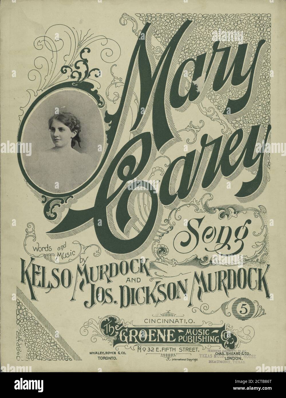Mary Carey, notated music, Scores, 1898 - 1898, Murdock, Joseph Dickson, Murdock, Joseph Dickson, Murdock, Kelso, Murdock, Kelso Stock Photo