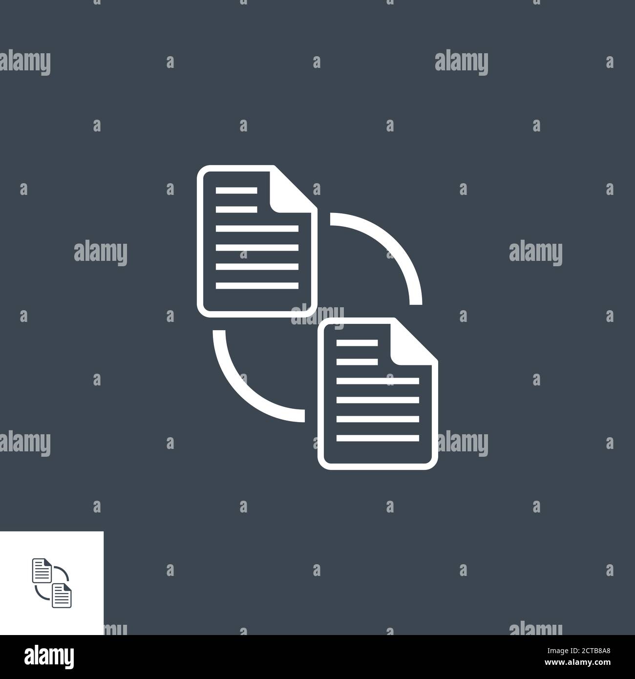 File Exchange related vector glyph icon. Stock Vector