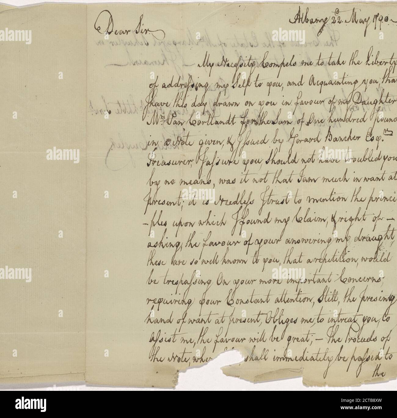 1790 May 22, text, Correspondence, 1790 Stock Photo
