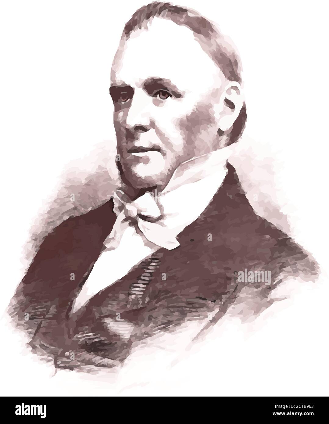 Vector portrait of president James Buchanan Jr. James Buchanan Jr. (1791 – 1868) was an American lawyer and politician who served as the 15th presiden Stock Vector