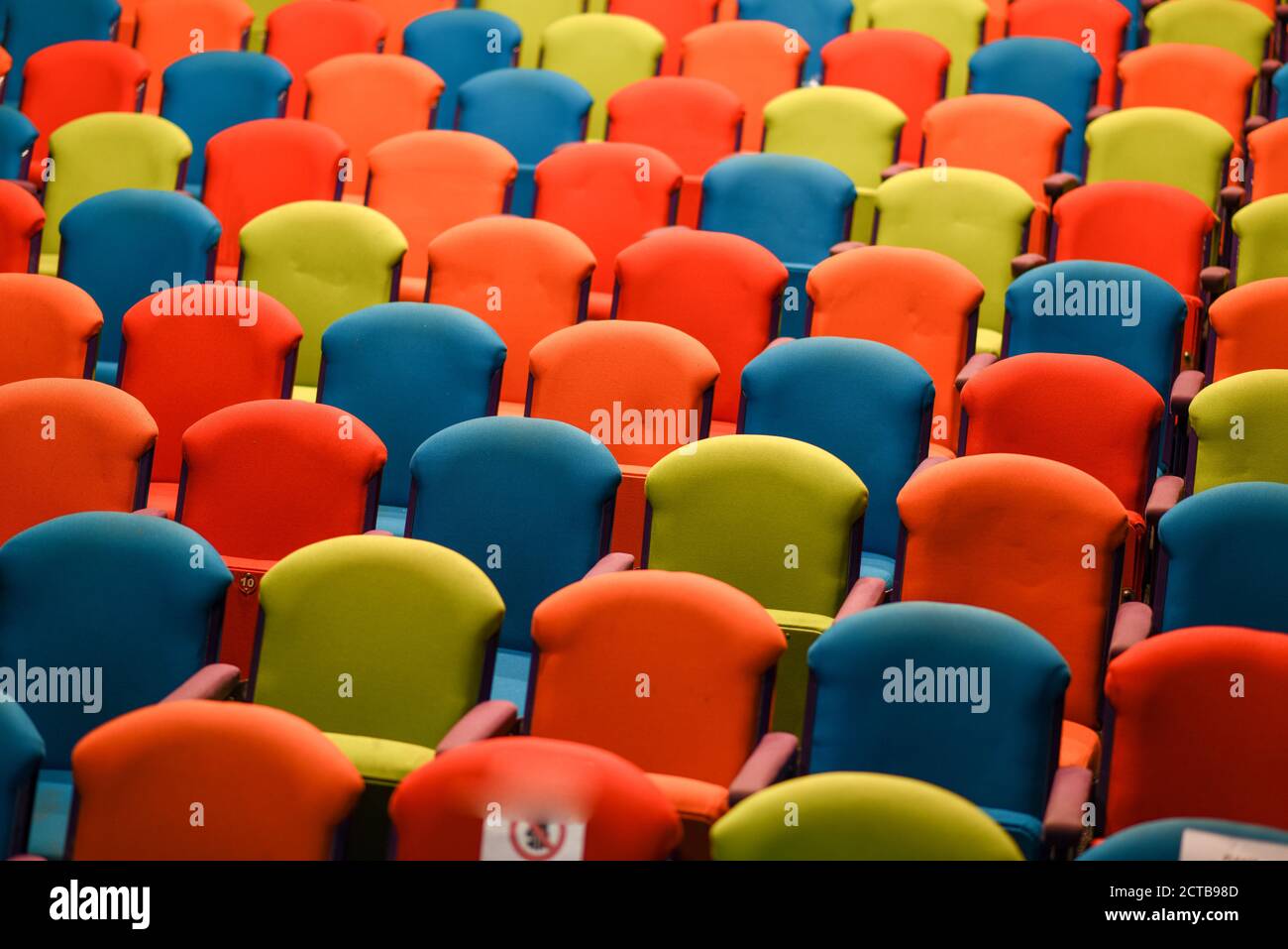 Close up shot of empty seats in auditorium Stock Photo Alamy