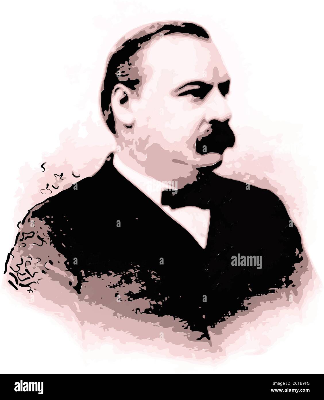 Vector portrait of president Grover Cleveland . Stephen Grover Cleveland (1837 – 1908) was an American politician and lawyer who was the 22nd and 24th Stock Vector
