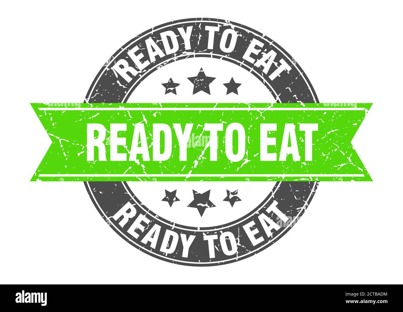 Ready To Eat Round Stamp With Ribbon Sign Label Stock Vector Image Art Alamy