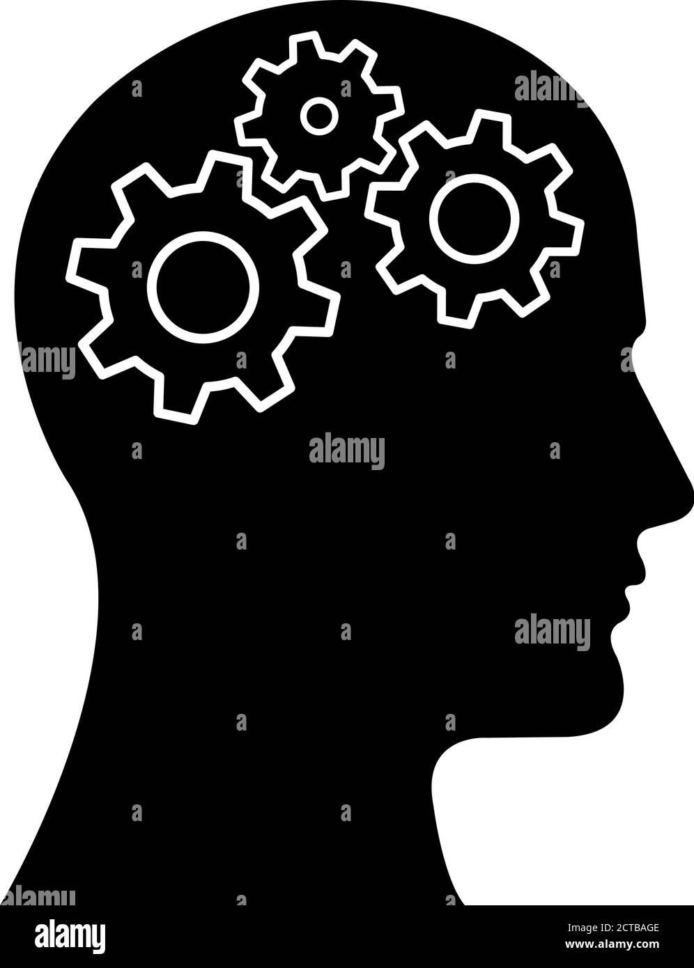 Gear Head Man Profile Thinking about vector Stock Vector Image & Art ...