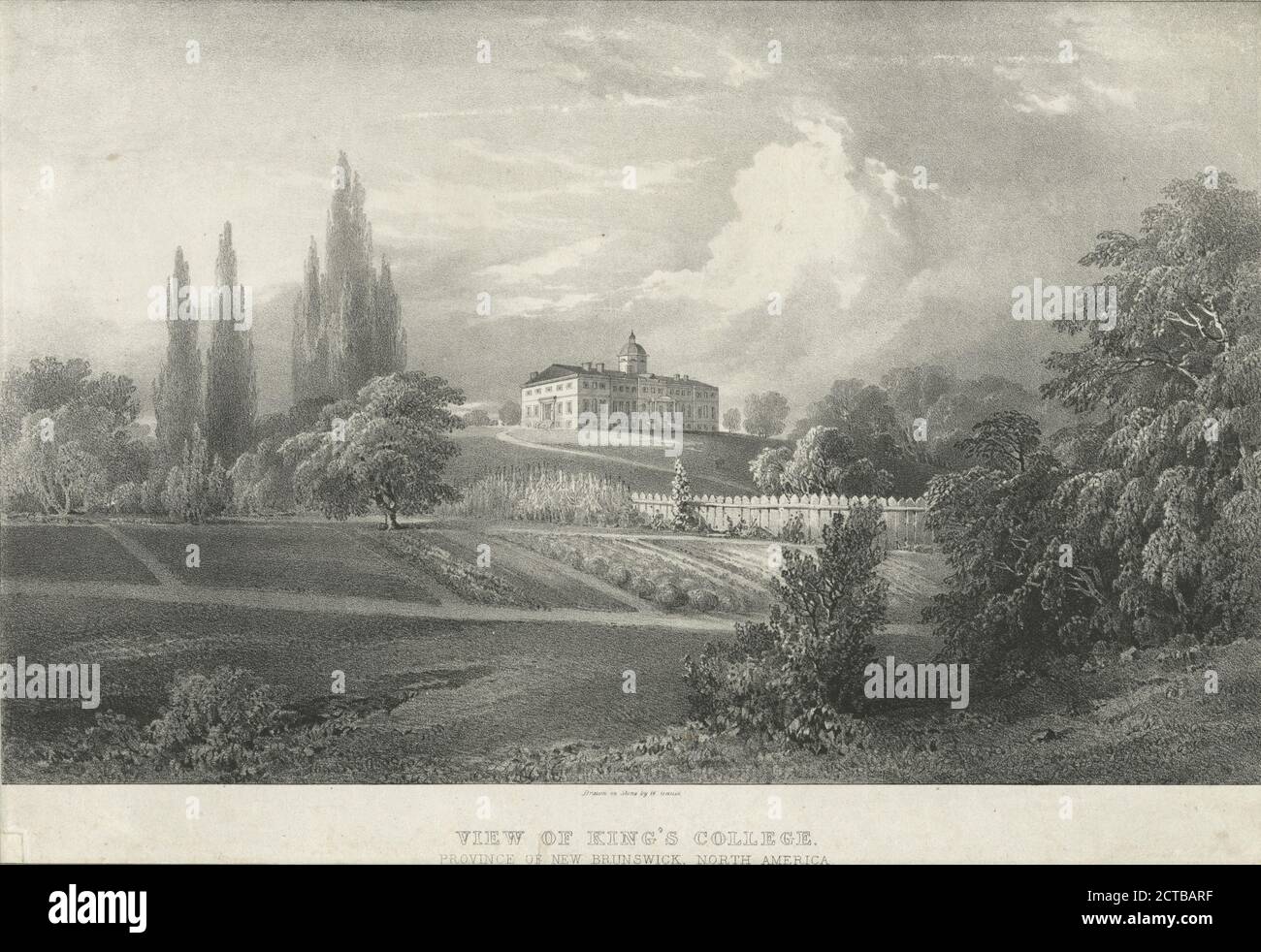 View of King's College, Province of New Brunswick, North America., still image, Prints, 1777 - 1890, Gauci, W Stock Photo