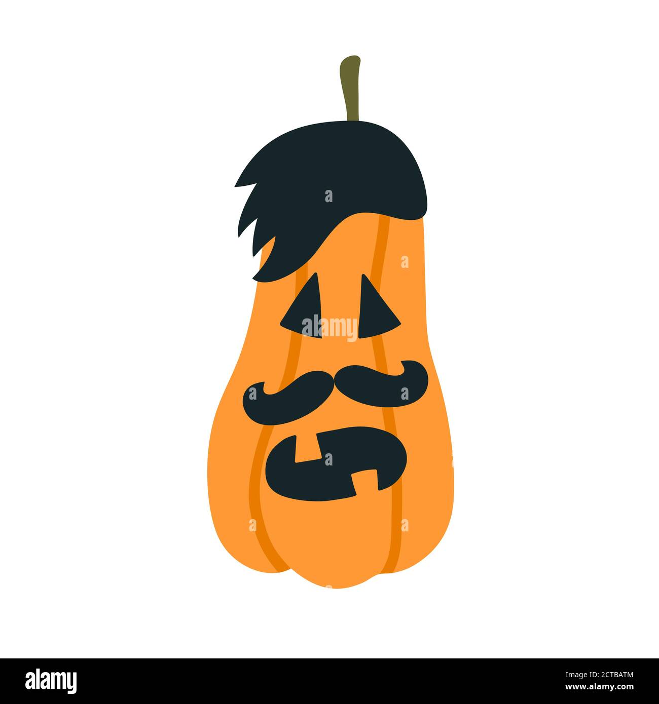 Halloween hipster pumpkins with mustache. Vector illustration Stock ...