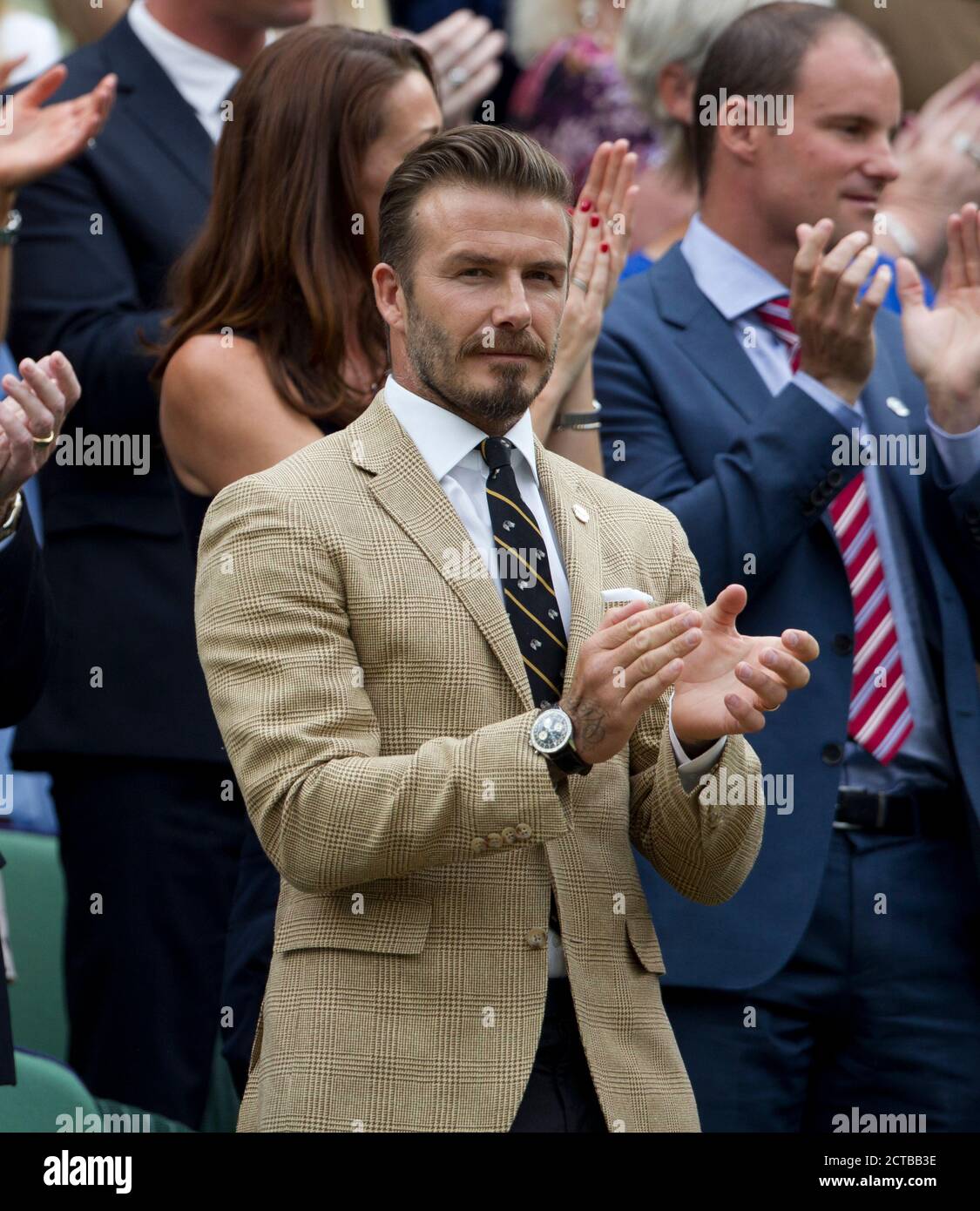 David Beckham. Roger Federer v Santiago Giraldo. WIMBLEDON TENNIS CHAMPIONSHIPS 2014. Picture : © Mark Pain / Alamy Stock Photo