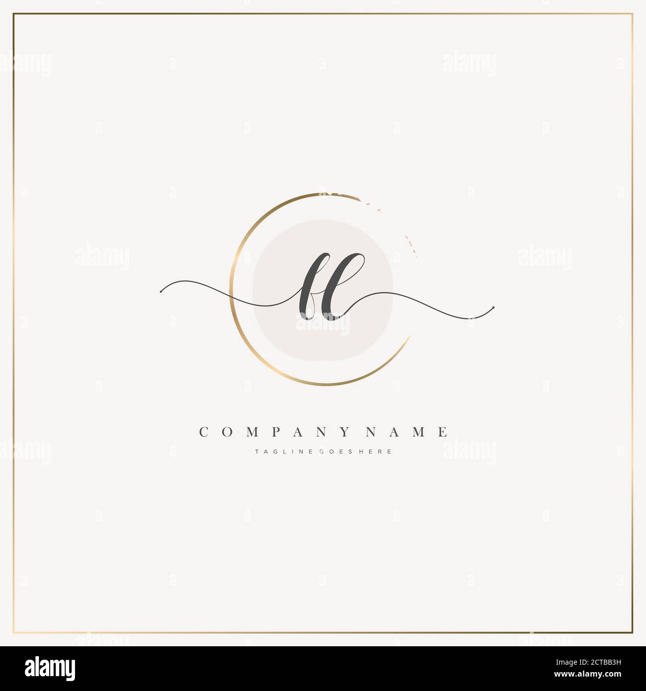 FL Initial Letter handwriting logo hand drawn template vector, logo for beauty, cosmetics, wedding, fashion and business Stock Vector