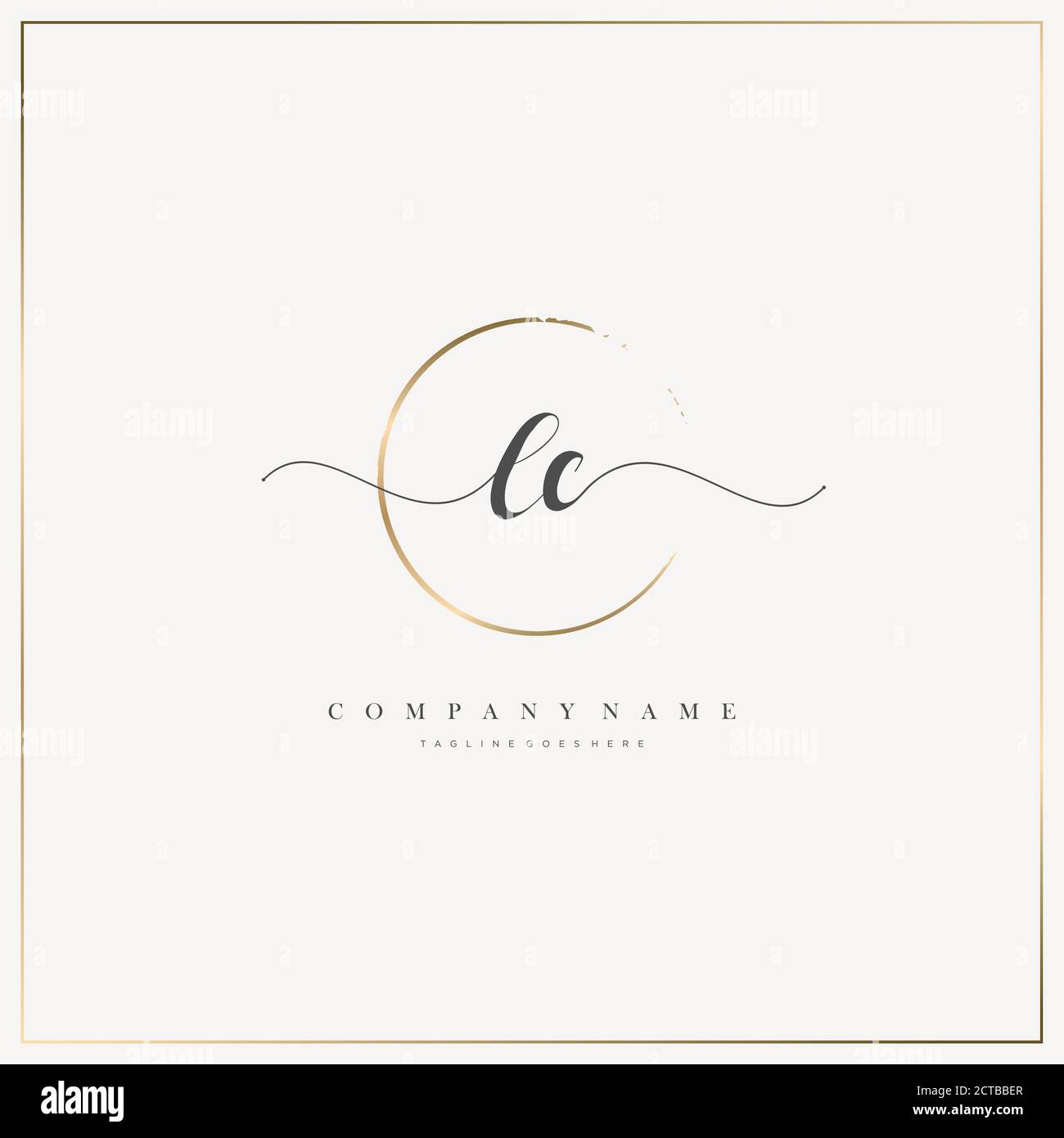 LC Initial Letter handwriting logo hand drawn template vector, logo for beauty, cosmetics, wedding, fashion and business Stock Vector
