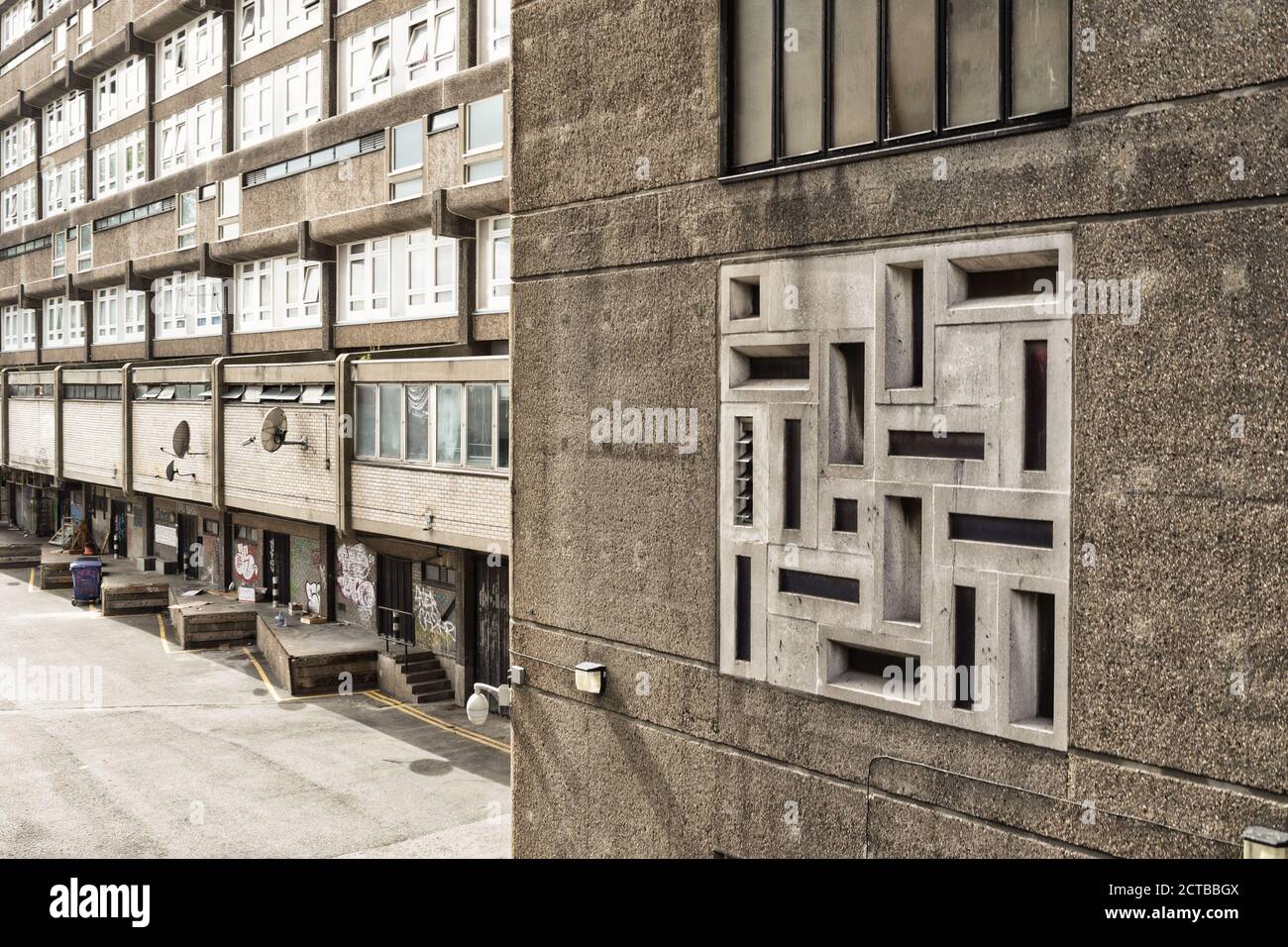 Brutalist staircase exterior detail, London Stock Photo - Alamy