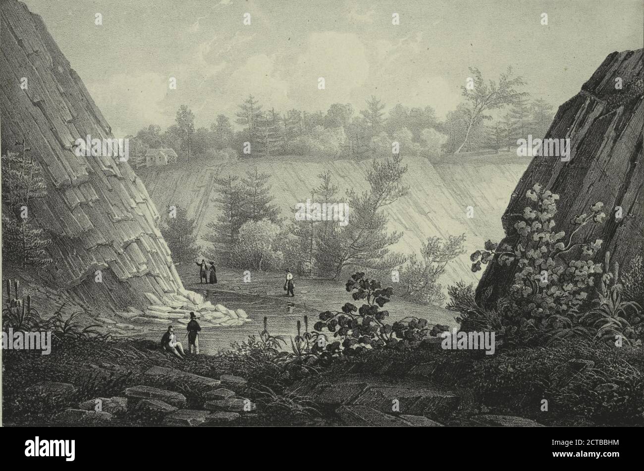 Commencement of Passaic Falls, still image, Prints, 1828 - 1829, Milbert, Jacques Gérard (1766-1840 Stock Photo