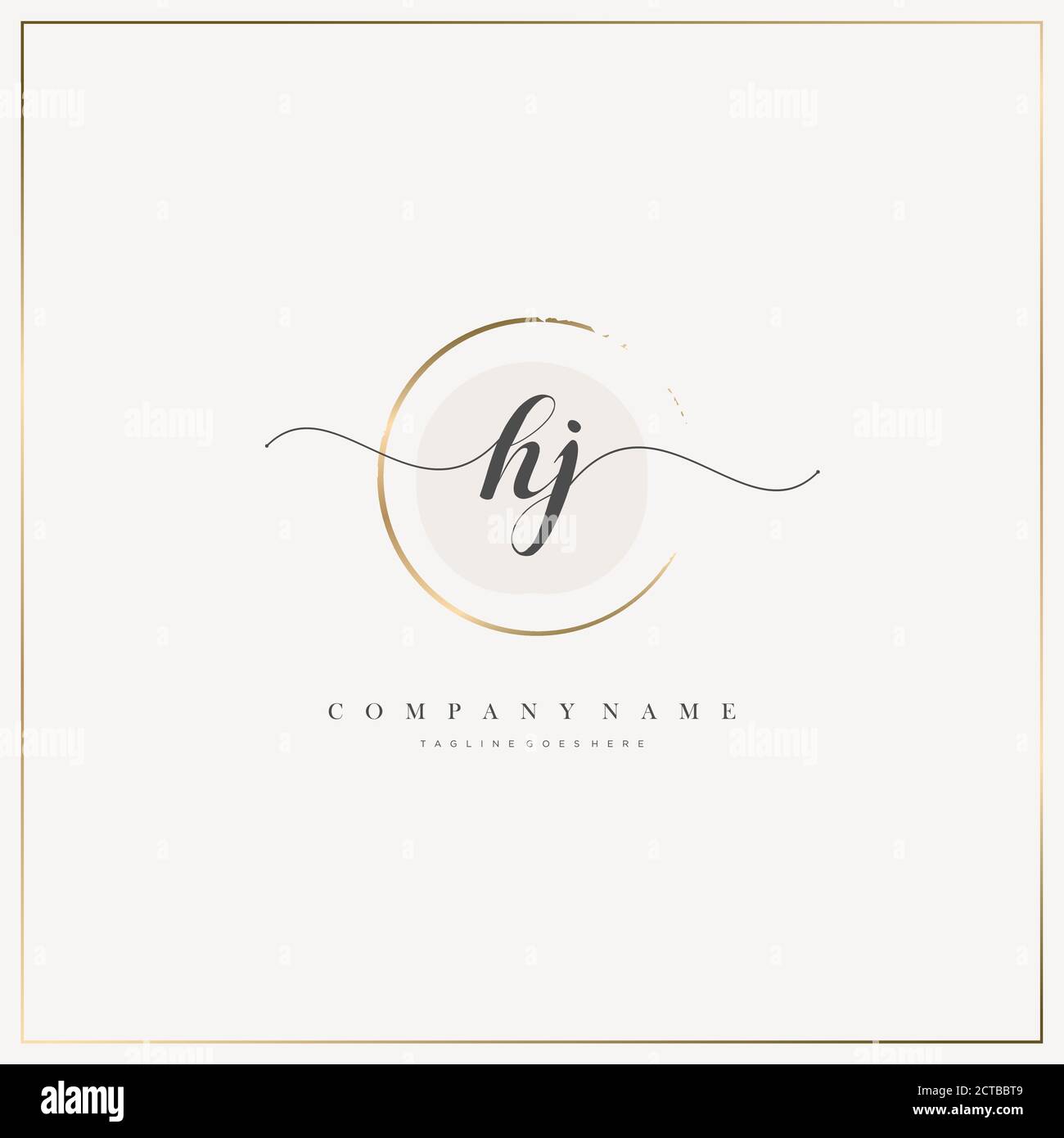 HJ Initial Letter handwriting logo hand drawn template vector, logo for beauty, cosmetics, wedding, fashion and business Stock Vector