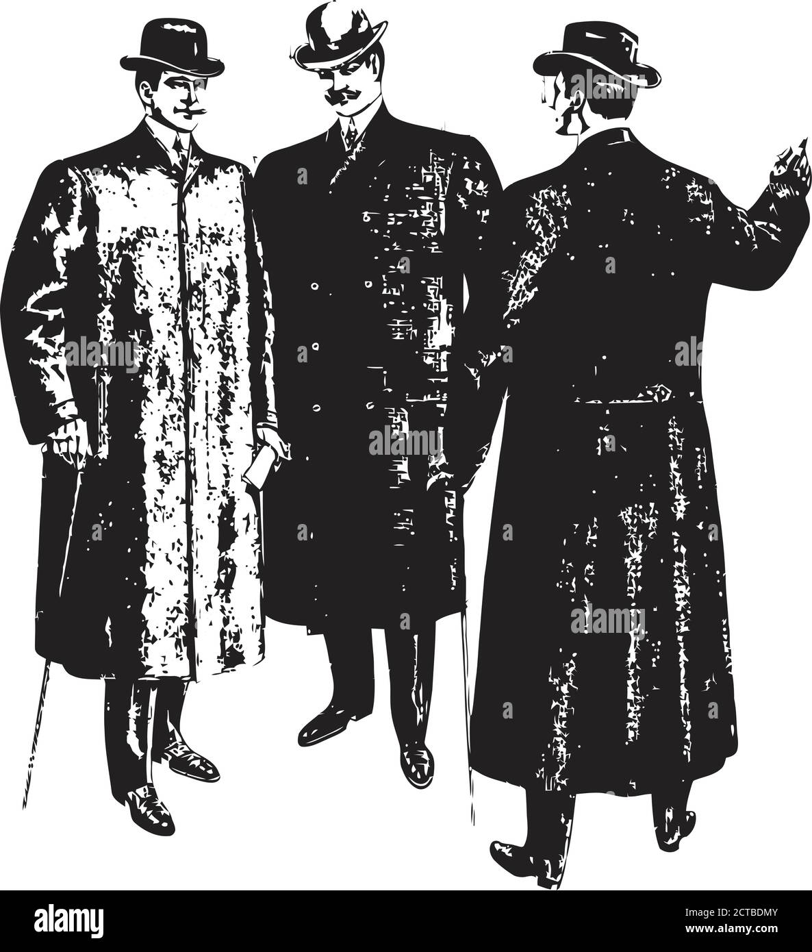 Vector of retro men's fashion. 1900s Stock Vector