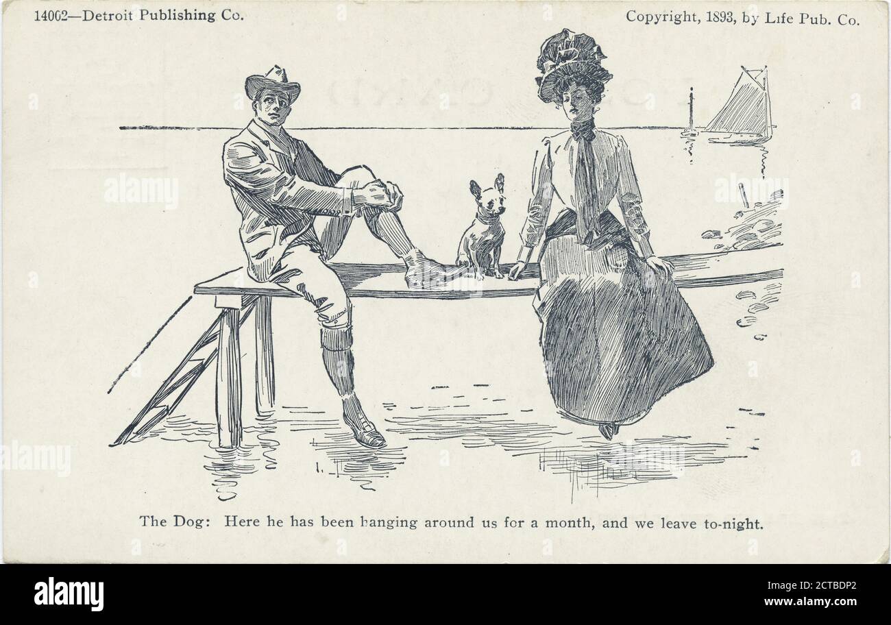 The Dog, here he has been (or Is this a Case, error), Life Cartoons, still image, Postcards, 1898 - 1931 Stock Photo