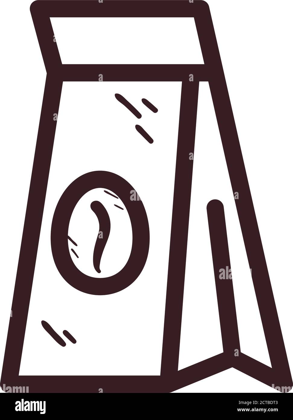 Coffee beans bag line style icon design of time drink breakfast