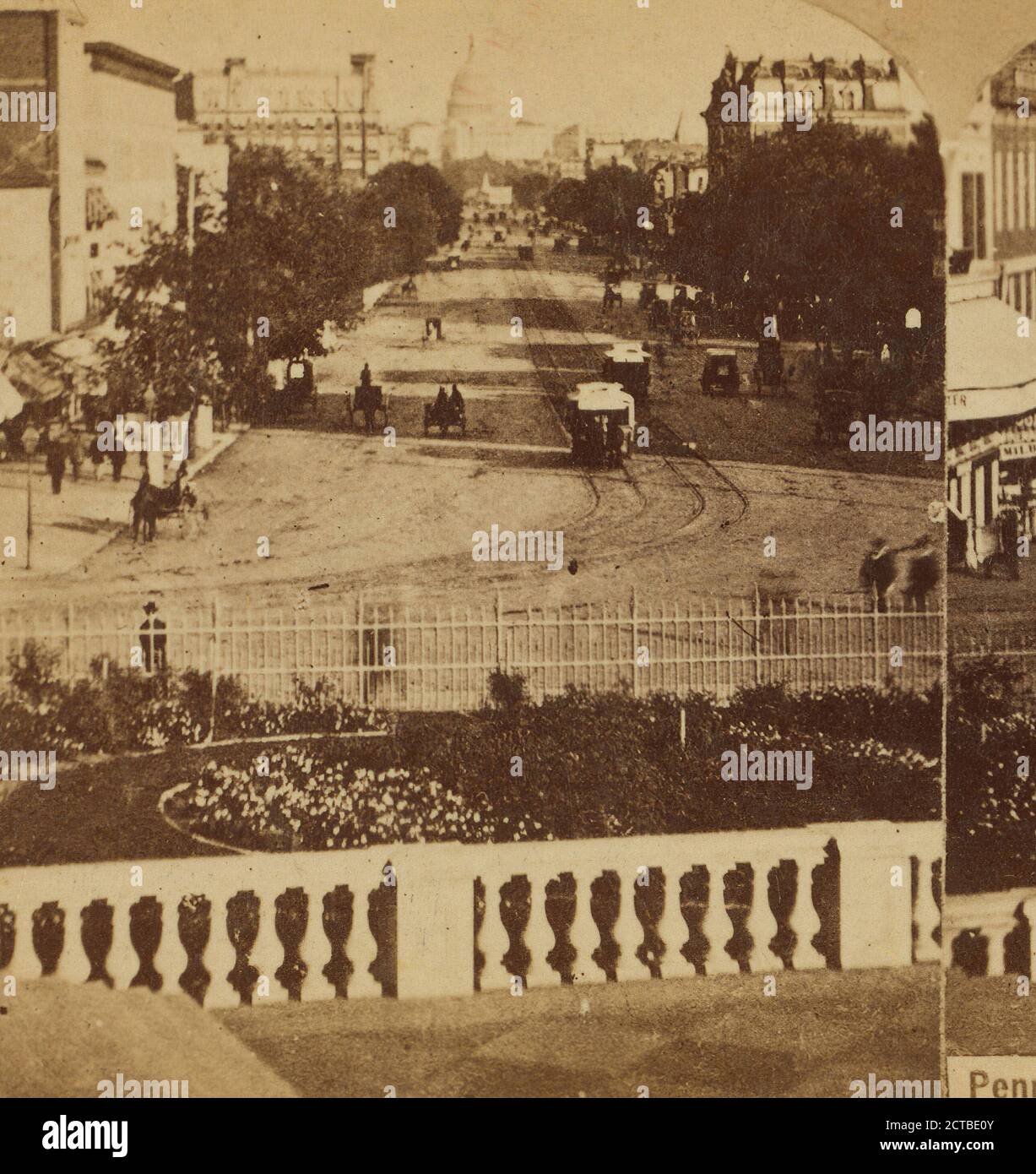 Pennsylvania Avenue and U.S. Capitol, Washington, D.C.., 1865, Washington (D.C Stock Photo