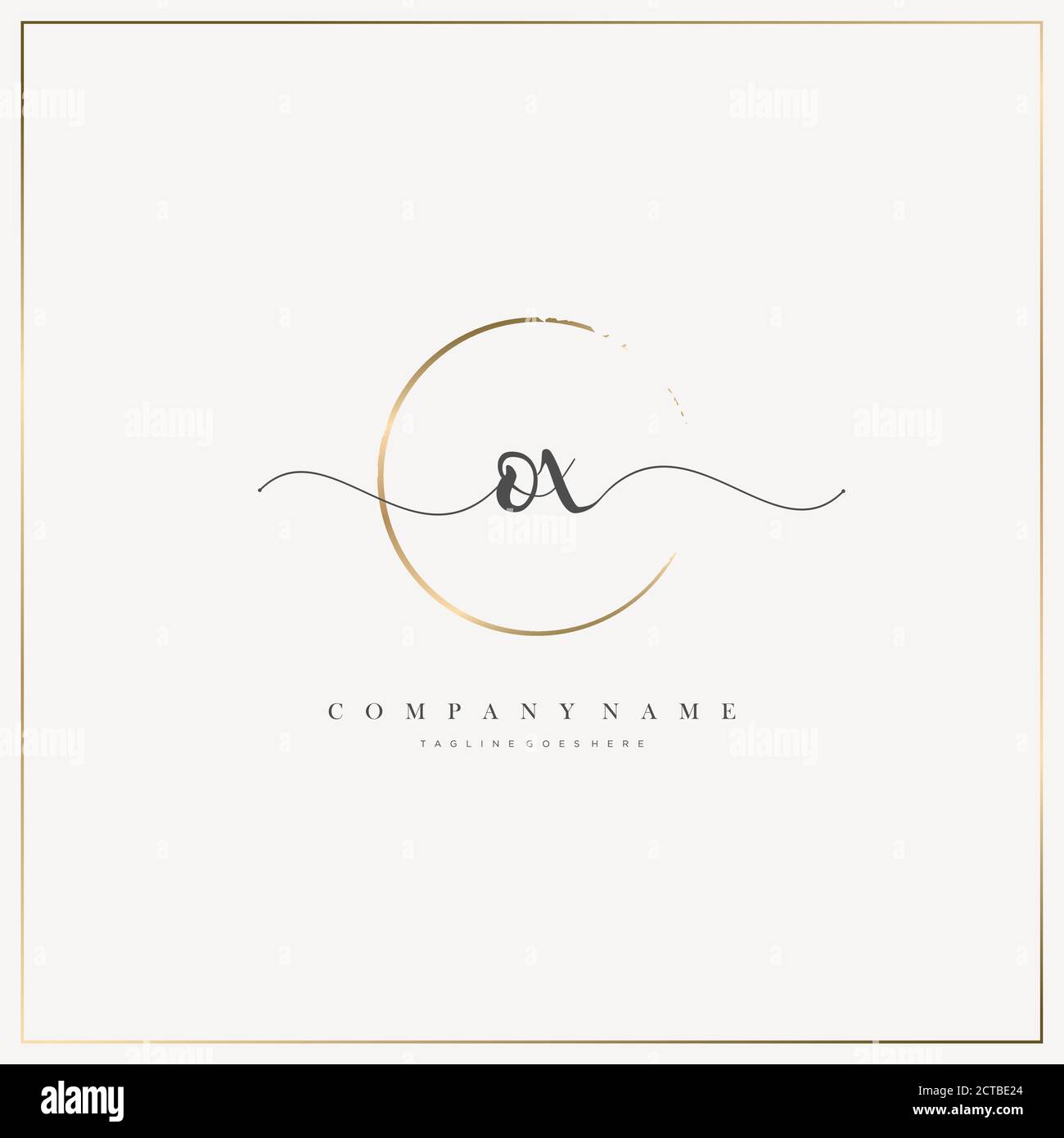 OX Initial Letter handwriting logo hand drawn template vector, logo for beauty, cosmetics, wedding, fashion and business Stock Vector