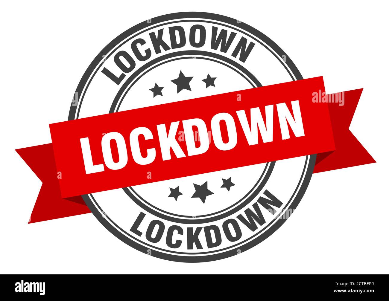 lockdown label sign. round stamp. ribbon. band Stock Vector Image & Art ...