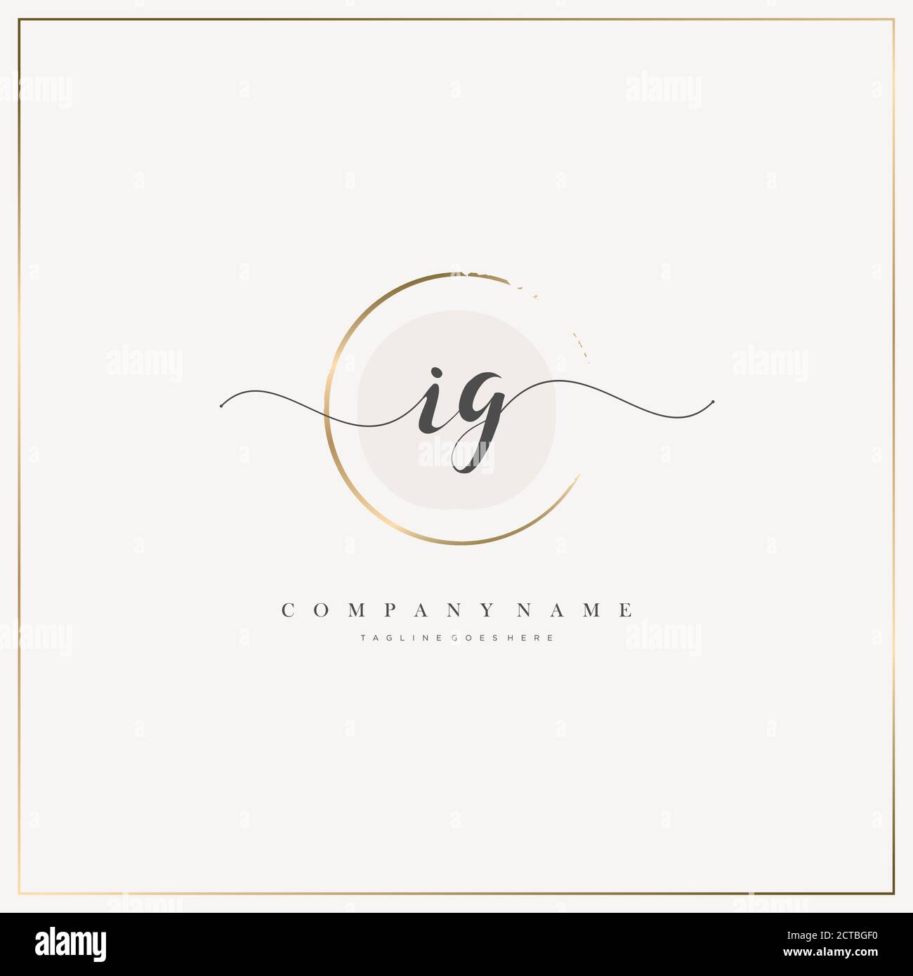 IG Initial Letter handwriting logo hand drawn template vector, logo for beauty, cosmetics, wedding, fashion and business Stock Vector