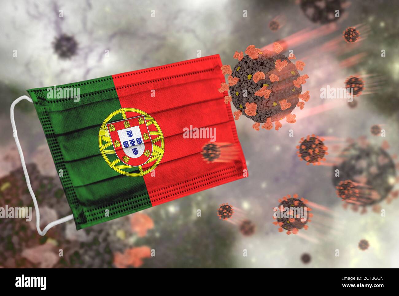 Face mask with flag of Portugal, defending coronavirus Stock Photo Alamy