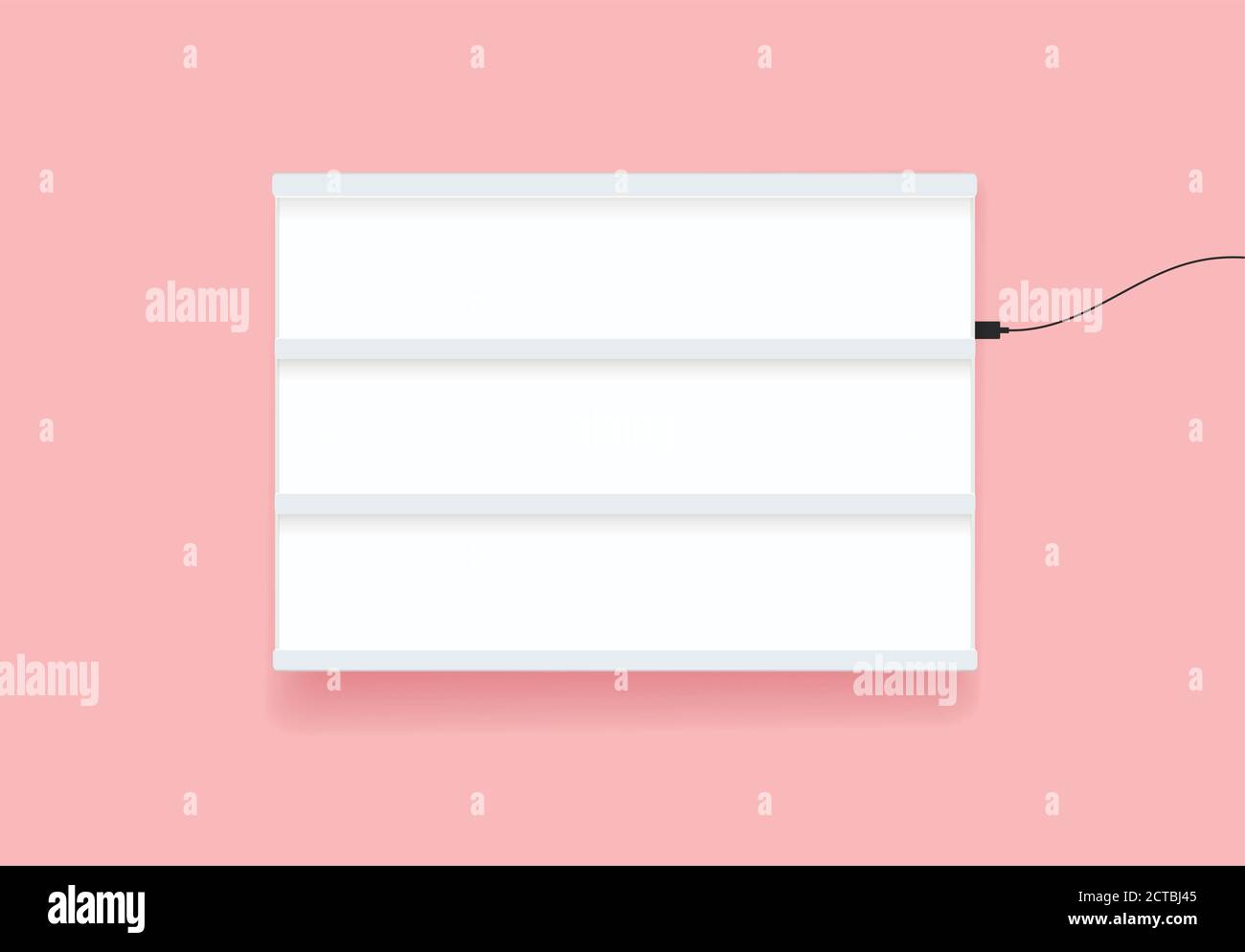 Light box realistic vector illustration isolated on pink background