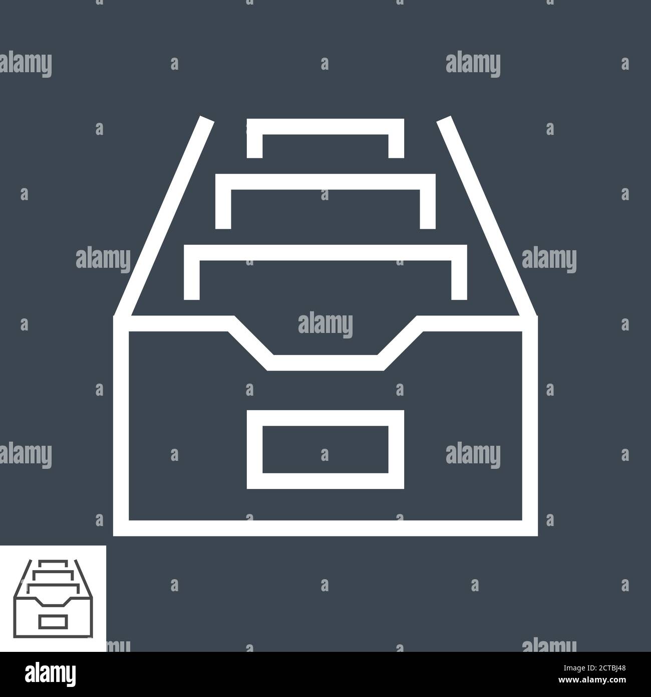 File Cabinet Thin Line Vector Icon Stock Vector
