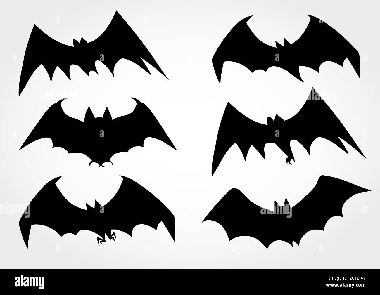Vector set of flying black silhouettes of bats Stock Vector Image & Art ...