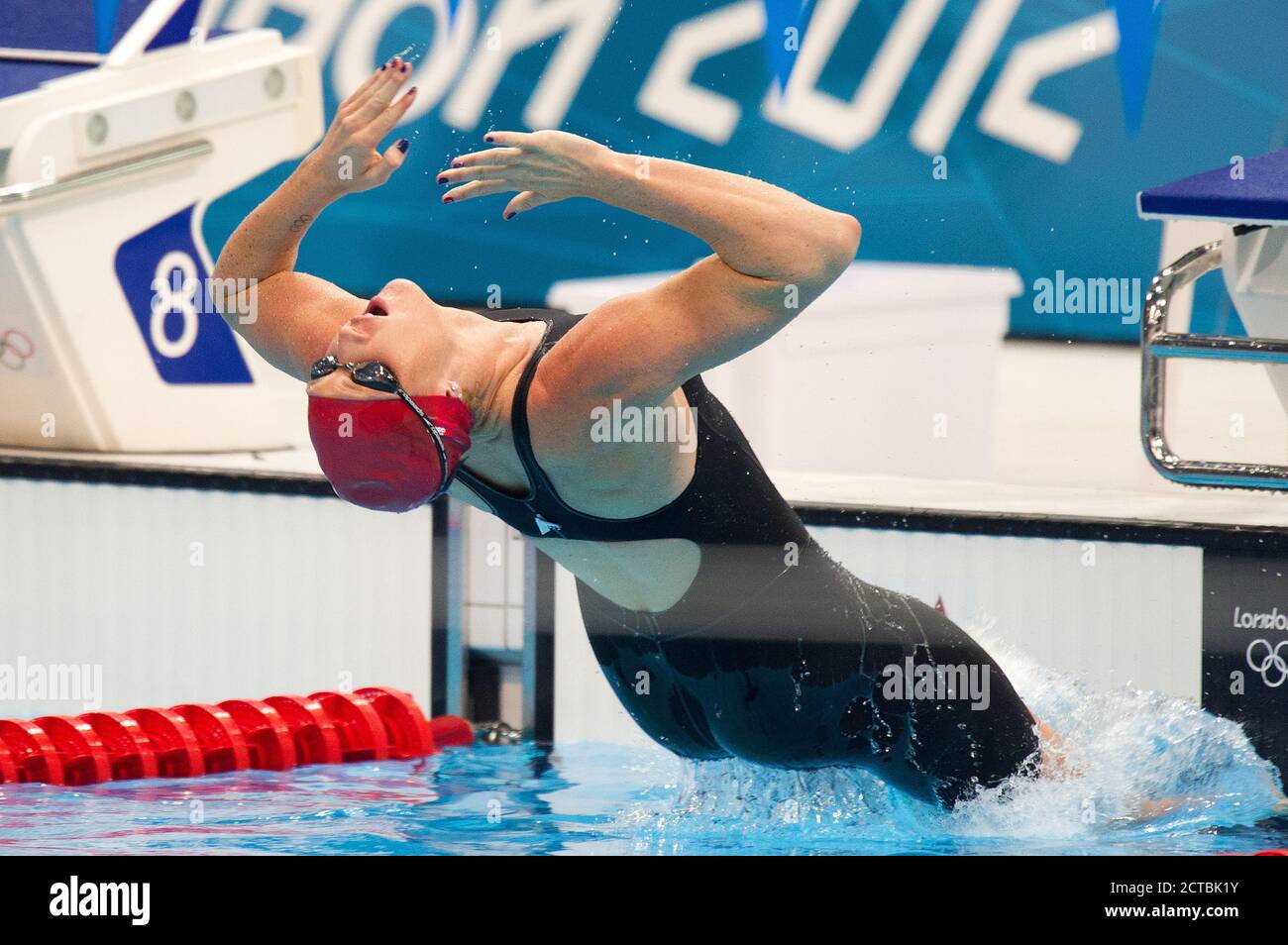 REBECCA ADLINGTON ON HER WAY TO THE BRONZE MEDAL IN THE 400m FREESTYLE FINAL LONDON 2012 OLYMPICS. PICTURE : MARK PAIN / ALAMY Stock Photo