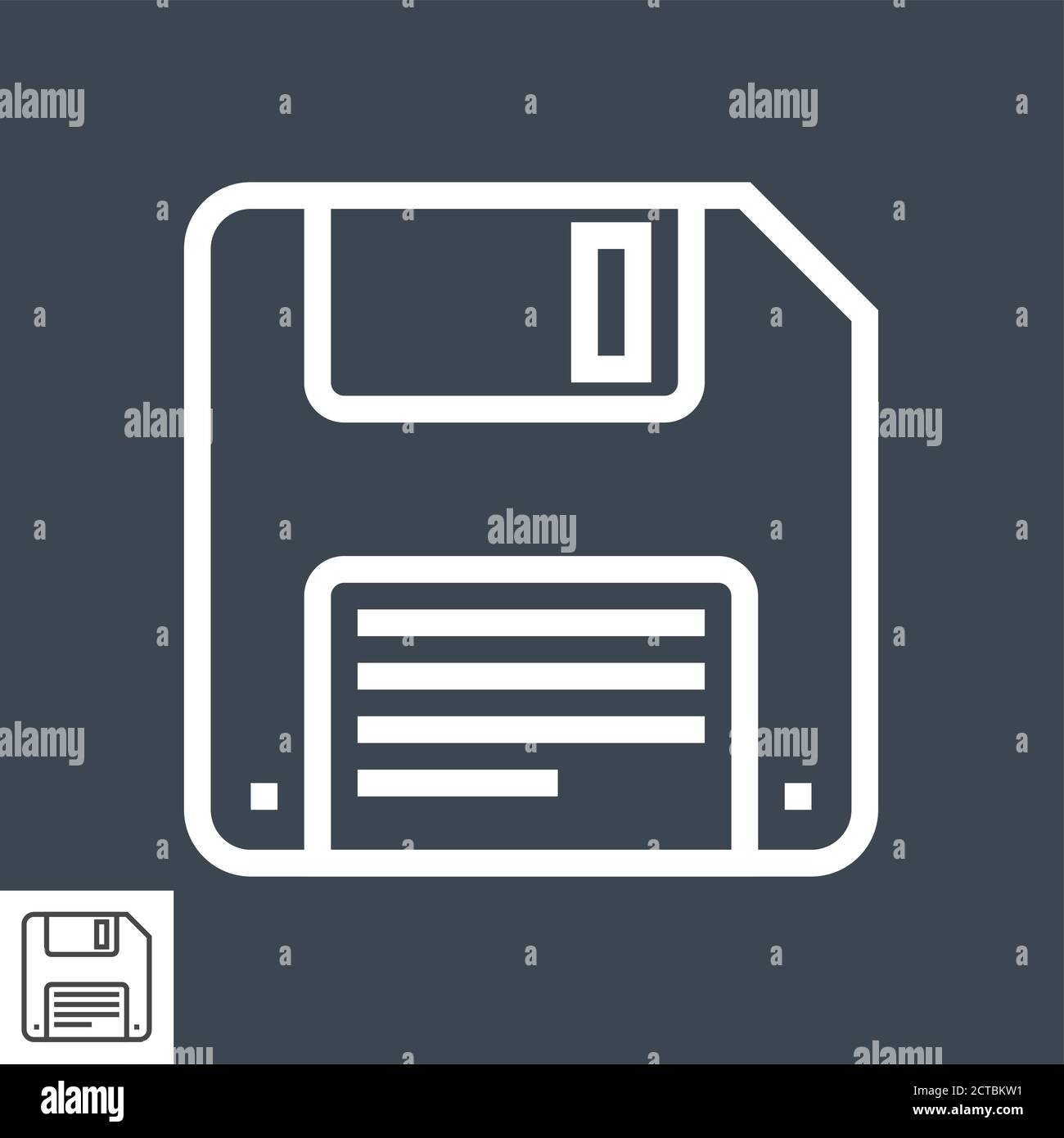 Floppy Disk Line Vector Icon Stock Vector