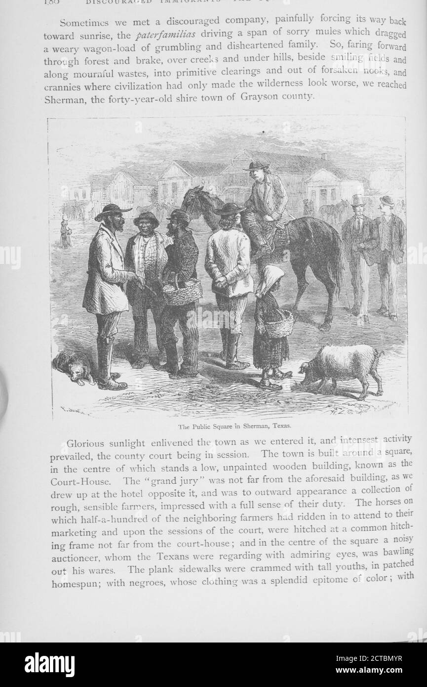 The public square in Sherman, Texas, still image, Illustrations, 1874, King, Edward, 1848-1896 Stock Photo