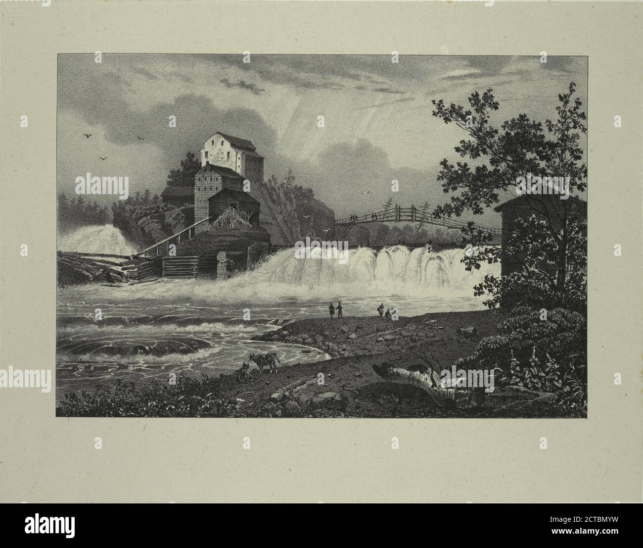 Mills on the Black River, still image, Prints, 1828 - 1829, Milbert, Jacques Gérard (1766-1840 Stock Photo