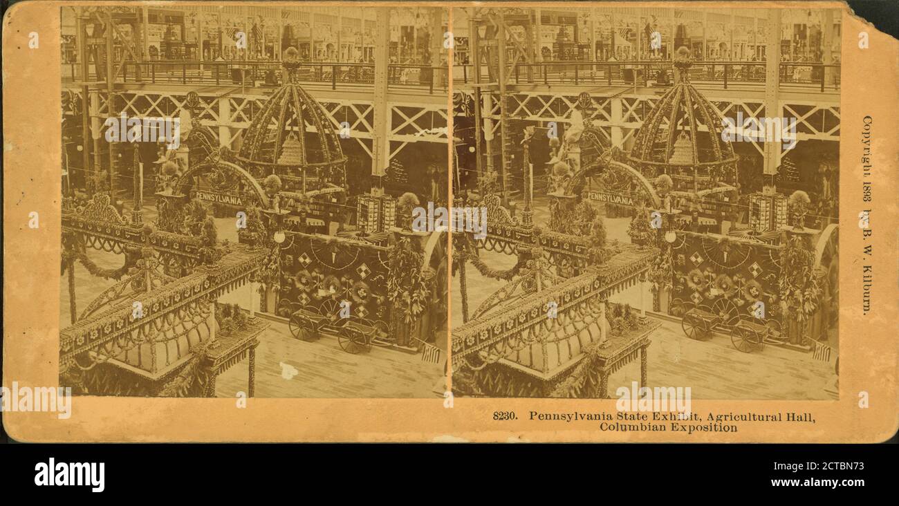 Pennsylvania State exhibit, Agricultural Hall, Columbian Exposition., still image, Stereographs, 1893, Kilburn, B. W. (Benjamin West) (1827-1909 Stock Photo