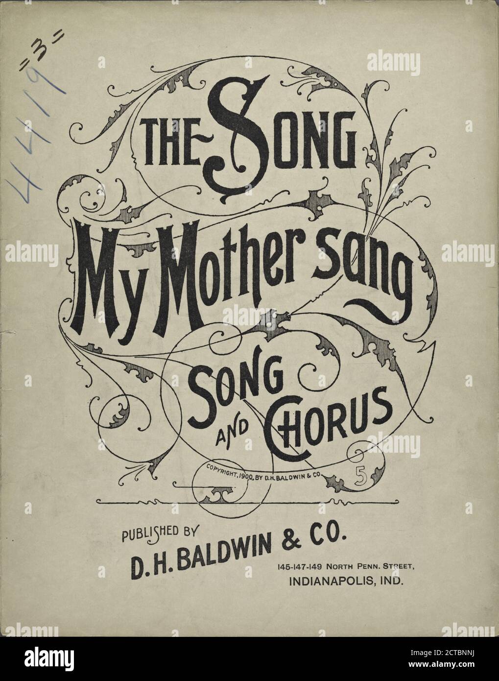 The song my mother sang, notated music, Scores, 1900 - 1900, Whyte, W. H., Whyte, W. H Stock Photo