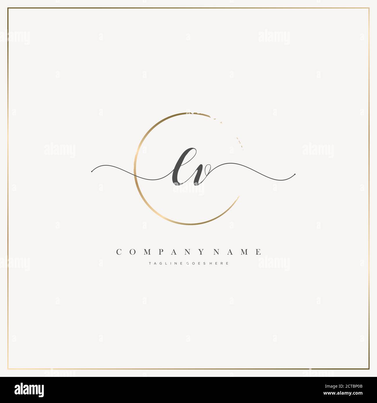 LV Initial Letter handwriting logo hand drawn template vector, logo for beauty, cosmetics, wedding, fashion and business Stock Vector