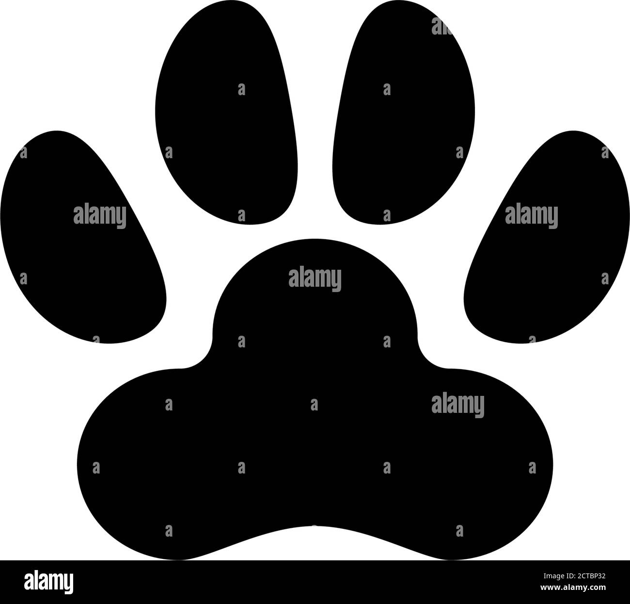 Dog or Cat Paw Print, Animal Imprint. Flat Vector Icon illustration