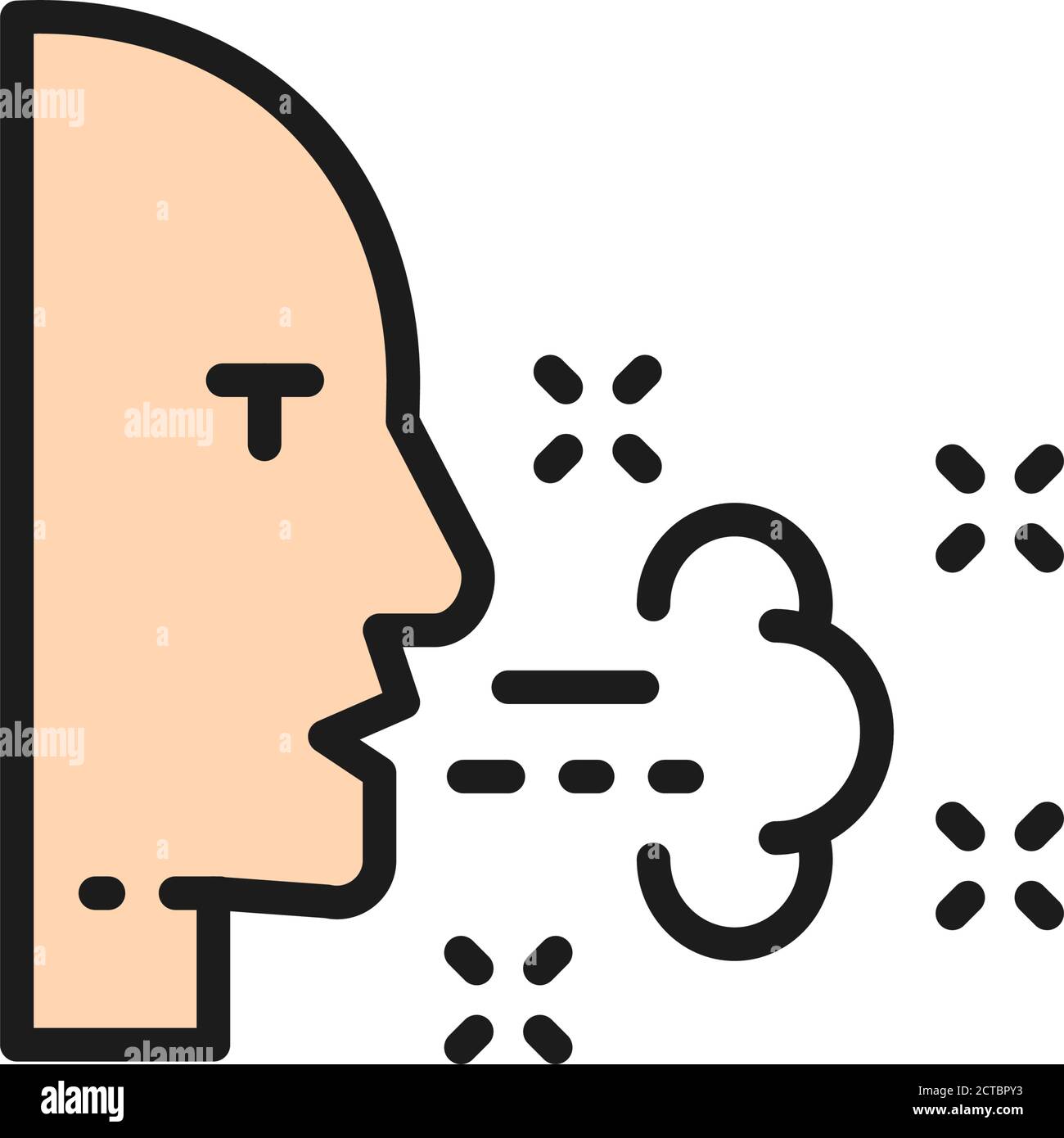 Respiratory problems, cough, allergy flat color line icon Stock Vector Image & Art Alamy