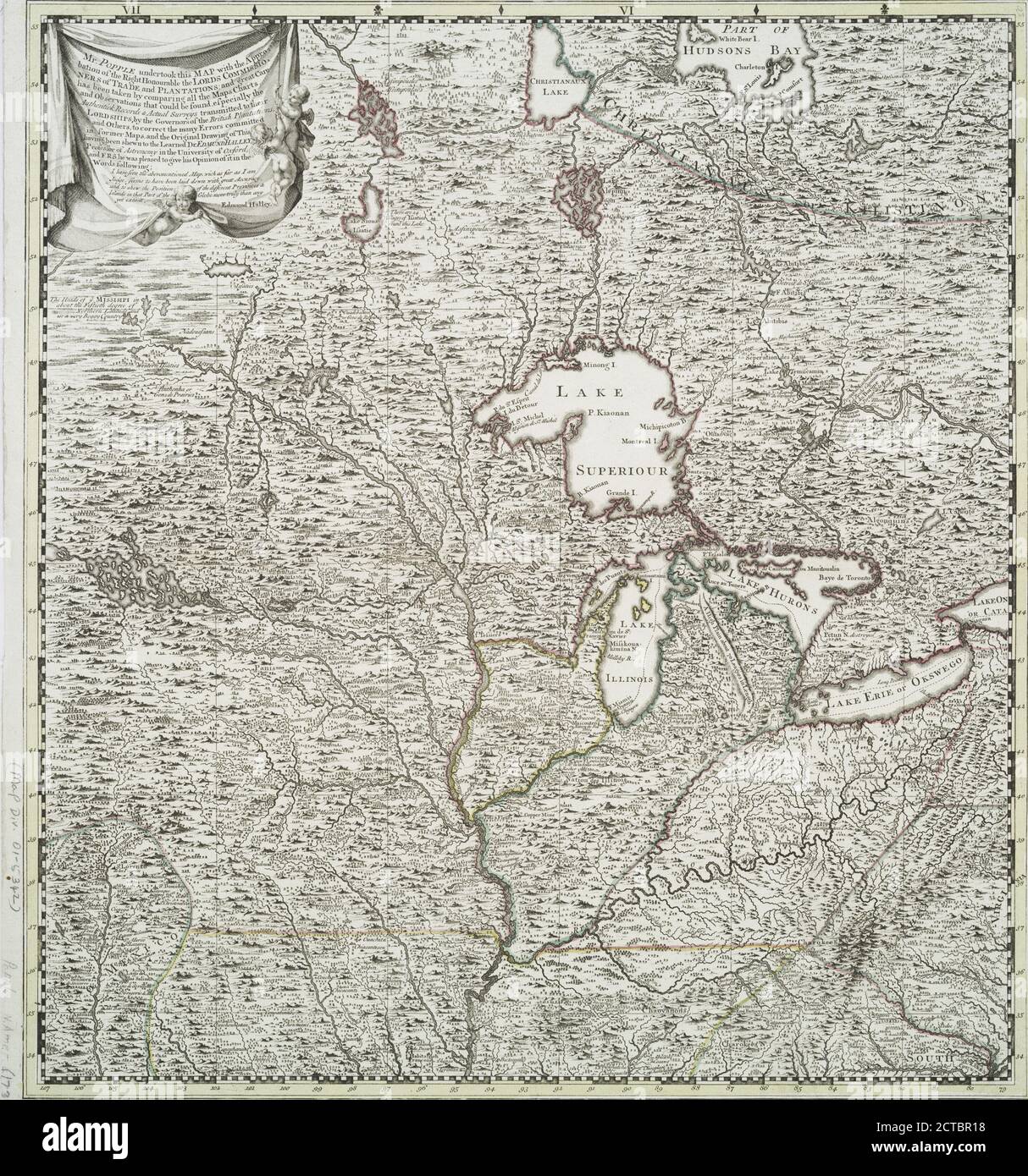 A map of the British empire in America with the French, Spanish and the Dutch settlements adjacent thereto, still image, Maps, 1755, Popple, Henry, d. 1743, Condet, I Stock Photo